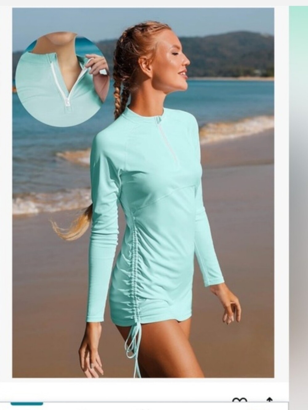 Ewedoos Light Aqua 1/4-Zip Sun Shirt